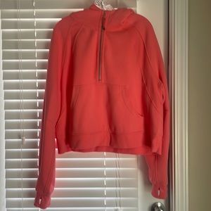 Lululemon Bright Orange / Pink Hooded Scuba